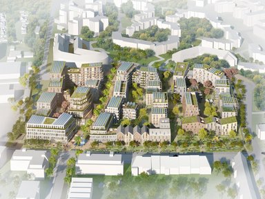 Quartier Sohnstraße Düsseldorf, Luftbild - © HPP Architekten