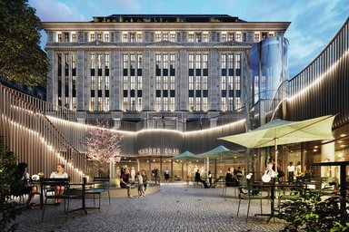 Blick vom Heinrich-Heine-Platz - © Visualisierung Chipperfield, Tecma, SIGNA