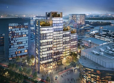 Rendering Nacht - © Christoph Ingenhoven mit ingenhoven associates