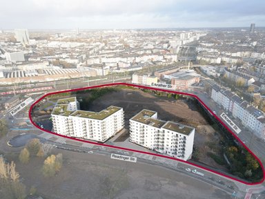 Baugrundstück Ist-Zustand 2025 mit 147 preisgebundenen Wohnungen auf Baufeld 10 - © Catella Project Management