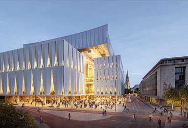 Entwurf für den Wettbewerb „Opernhaus der Zukunft” Am Wehrhahn, Düsseldorf, HPP Architekten - © © HYPS visual 