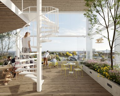 Blick vom Balkon  - © JSWD Architekten