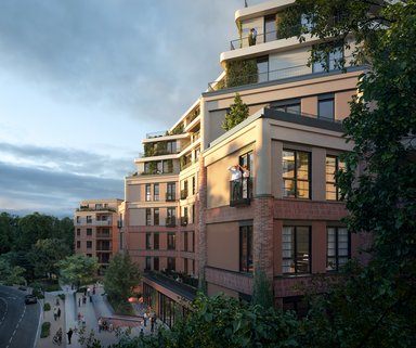 Zoo-Residenz Düsseldorf, Transformation des SMS-Bürokomplexes in ein Wohnquartier - © HPP Architekten GmbH / Zoo-Residenz GmbH, Visualisierung: IMAGINA