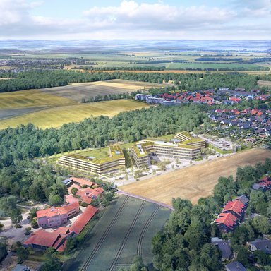 Ville Campus, Erftstadt, Visualisierung von oben - © Ville Campus Grundbesitz GmbH / Bloomimages