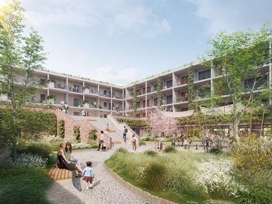 Quartier Wandsbek Markt, Visualisierung Innenhof - © UNION Investment Real Estate GmbH, Sichtvision