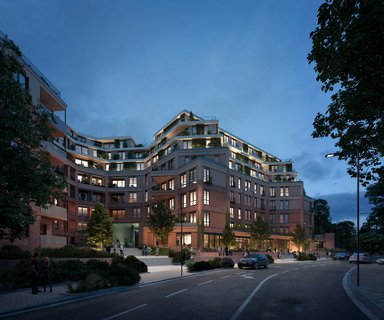 Zoo-Residenz Düsseldorf, Transformation des SMS-Bürokomplexes in ein Wohnquartier - © HPP Architekten GmbH / Zoo-Residenz GmbH, Visualisierung: IMAGINA
